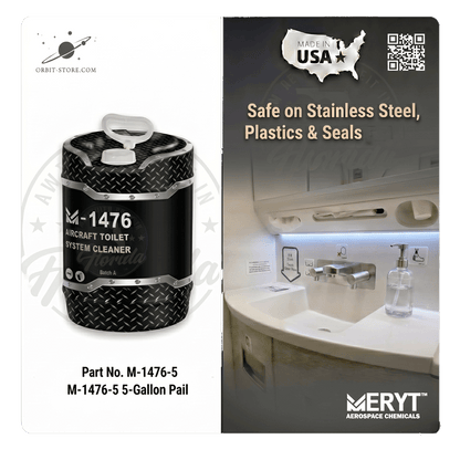 Part No. M-1476-5 – AMS 1476B Aircraft Toilet System Cleaner – Aviation Lavatory Descaler (5 Gallon Pail)