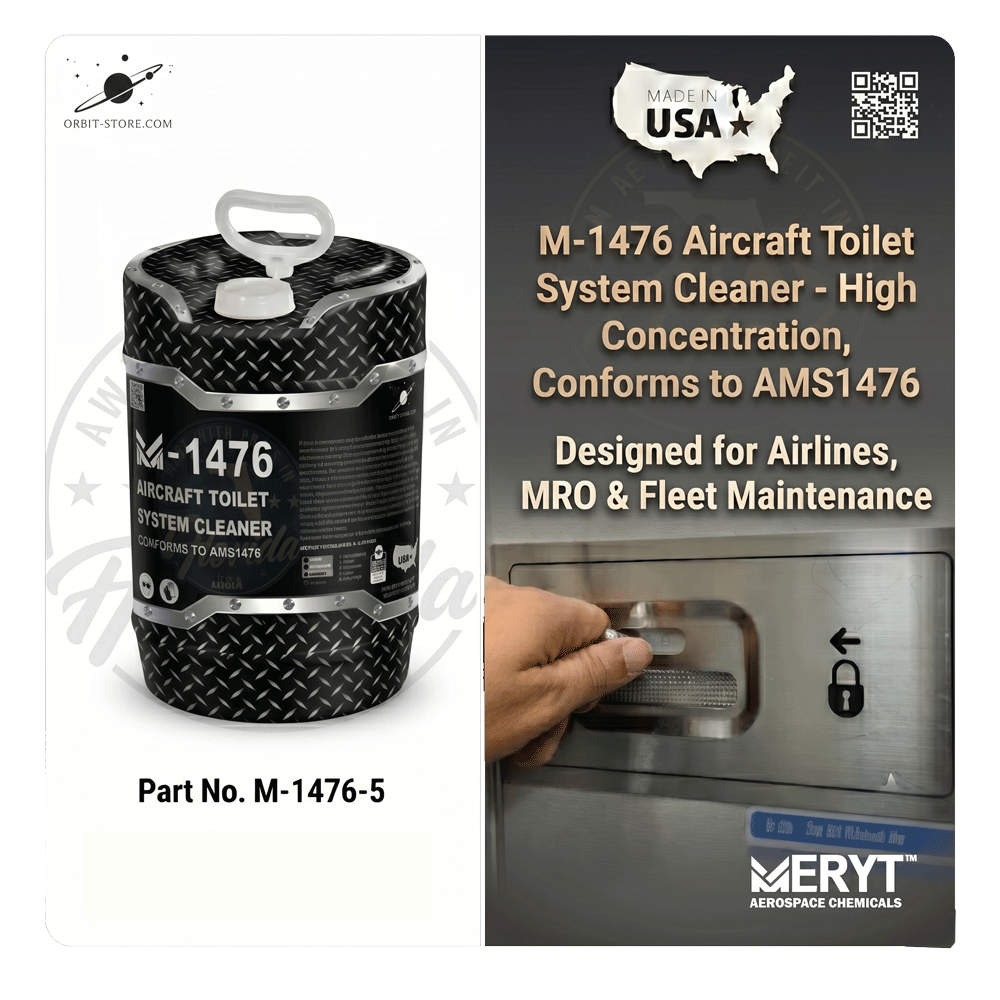 Part No. M-1476-5 – AMS 1476B Aircraft Toilet System Cleaner – Aviation Lavatory Descaler (5 Gallon Pail)