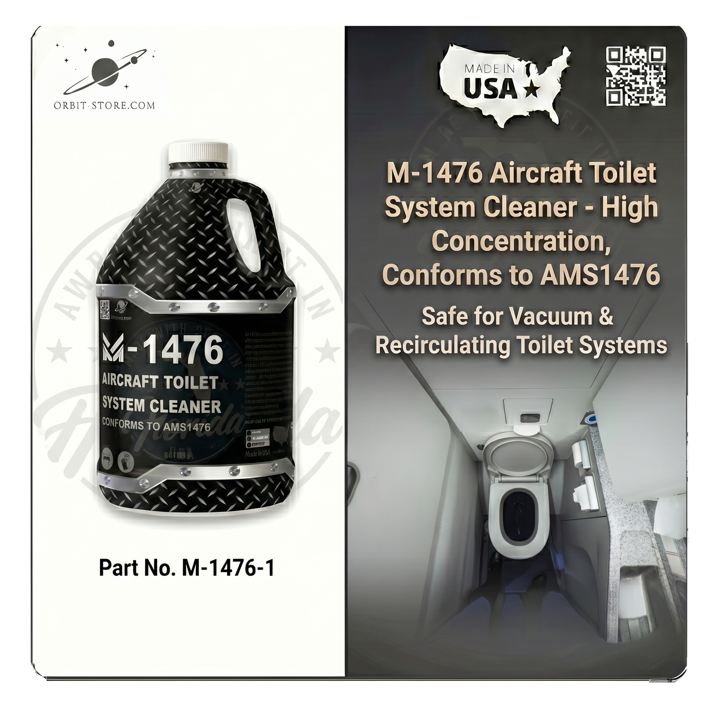 Part No. M-1476-1 – AMS 1476B Aircraft Toilet System Cleaner – Aviation Lavatory Descaler (1 Gallon)