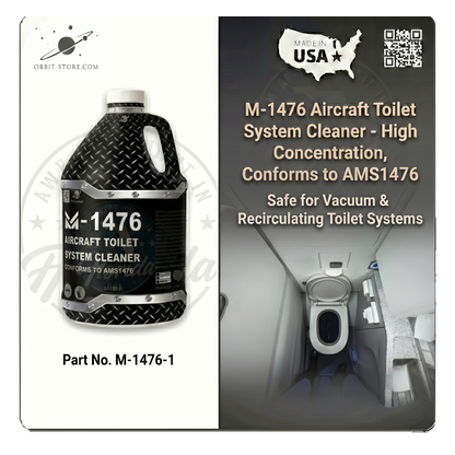 Part No. M-1476-1 – AMS 1476B Aircraft Toilet System Cleaner – Aviation Lavatory Descaler (1 Gallon)