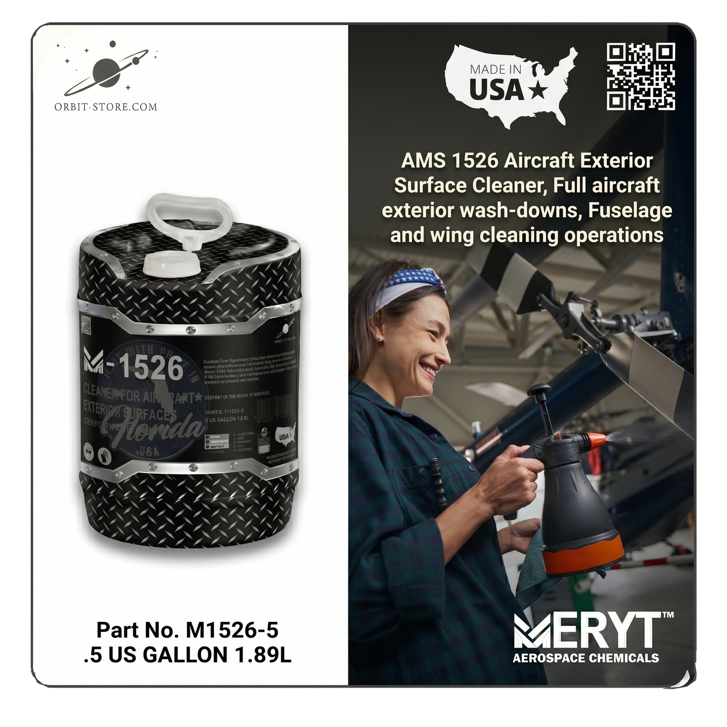 Part No. M-1526-5 – AMS 1526 Aircraft Exterior Cleaner – Aviation Surface Wash (5 Gallon Pail)