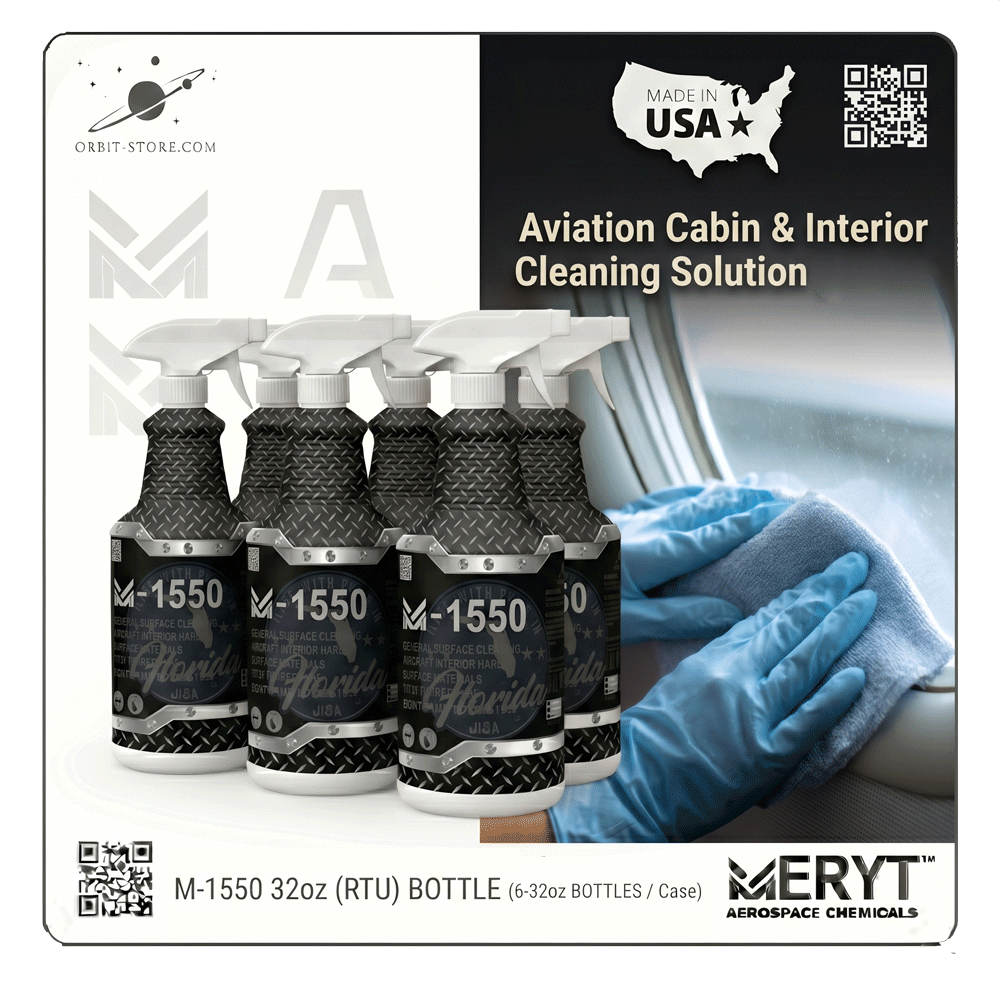 AMS 1550 Aircraft Interior Cleaner – M-1550-326 Ready-To-Use Aviation Surface Cleaner (Case of 6 × 32 oz Spray Bottles)