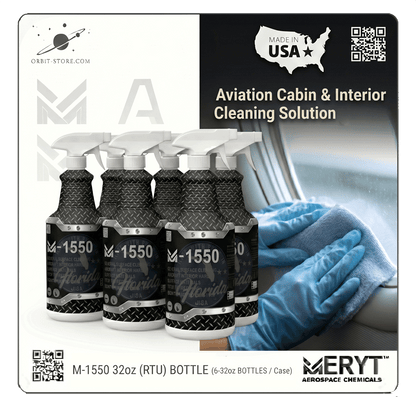 AMS 1550 Aircraft Interior Cleaner – M-1550-326 Ready-To-Use Aviation Surface Cleaner (Case of 6 × 32 oz Spray Bottles)