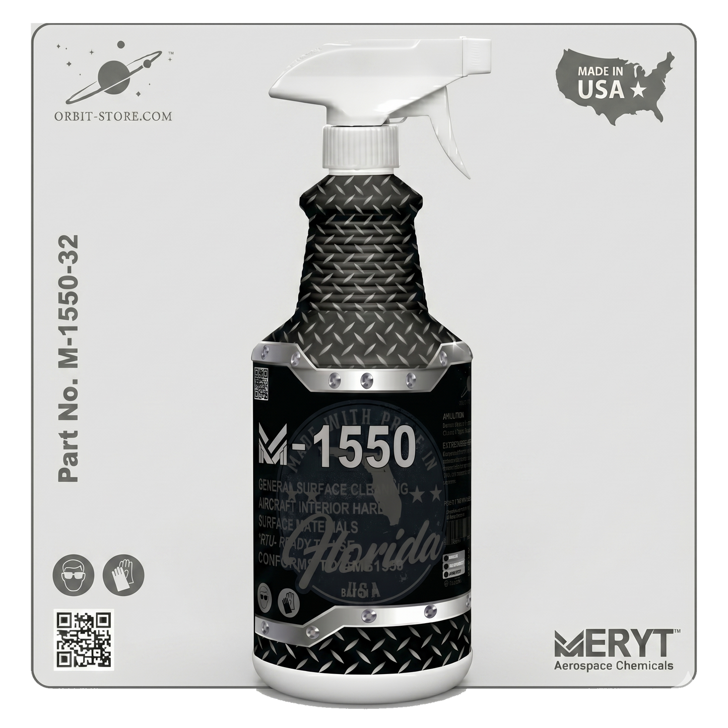 AMS 1550 Aircraft Interior Cleaner – Part No.  M1550-32 Ready-To-Use Aviation Surface Cleaner (32 oz Spray Bottle)
