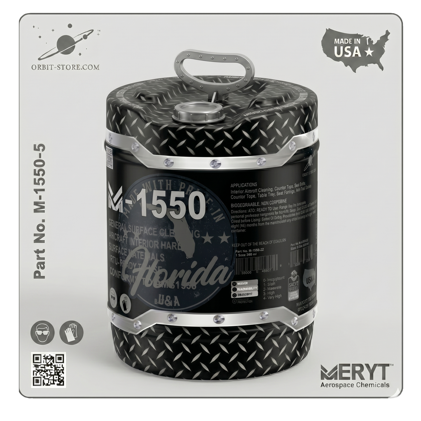 Part No. M-1550-5 – AMS 1550 Aircraft Interior Cleaner – Aviation Surface Cleaner Concentrate (5 Gallon Pail)