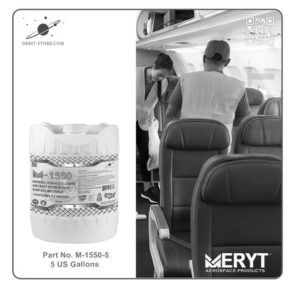 M1550-5   Aircraft Interior Hard Surfaces Cleaner Water Base AMS1550 5 US Gallons