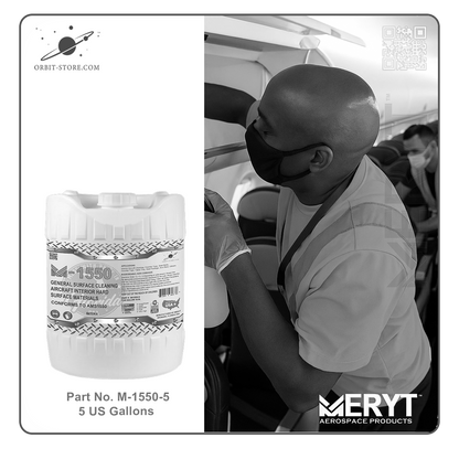 M1550-5   Aircraft Interior Hard Surfaces Cleaner Water Base AMS1550 5 US Gallons
