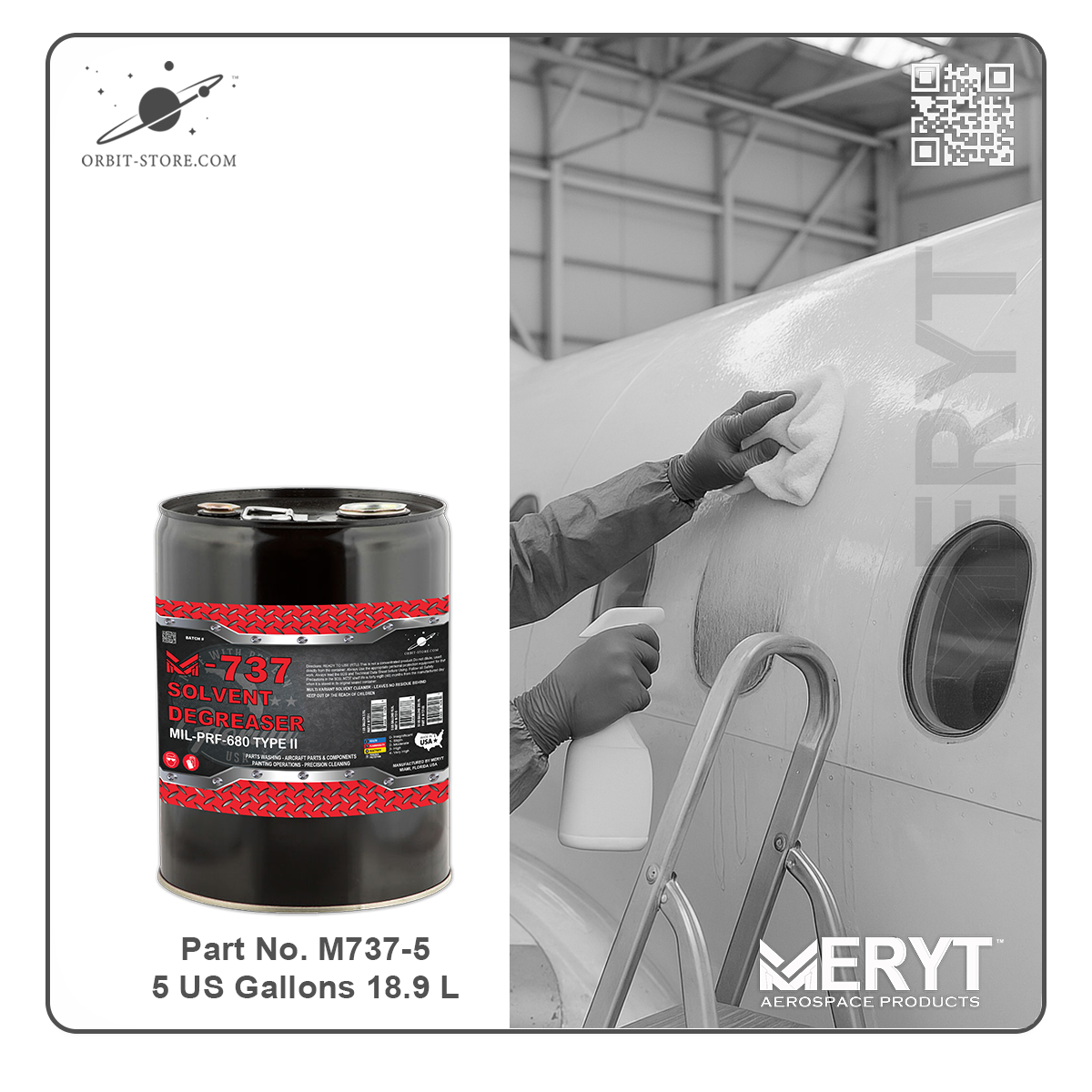 M737-5  DEGREASING SOLVENT MIL PRF 680 TYPE II  5 US Gallons 18.9 L