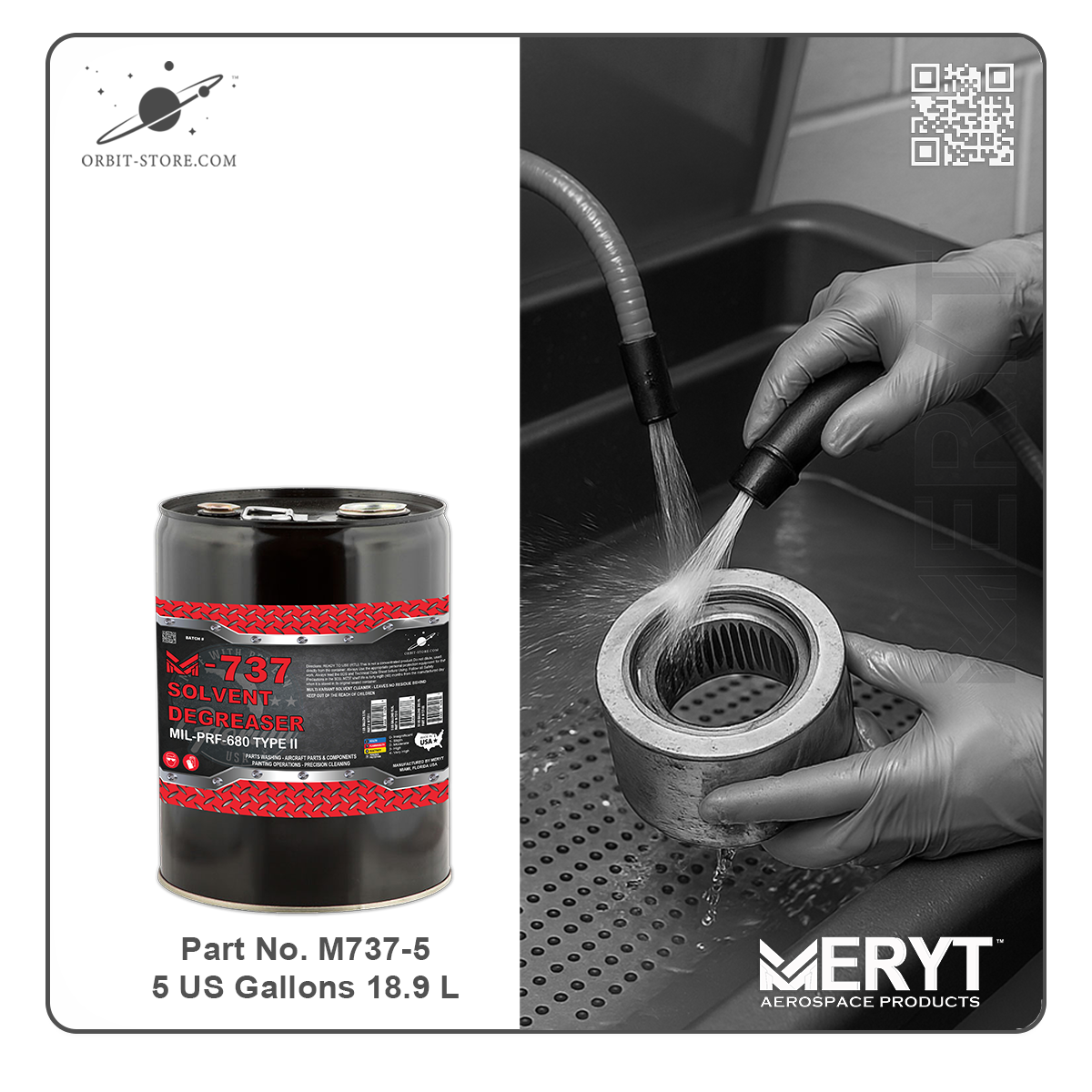 M737-5  DEGREASING SOLVENT MIL PRF 680 TYPE II  5 US Gallons 18.9 L