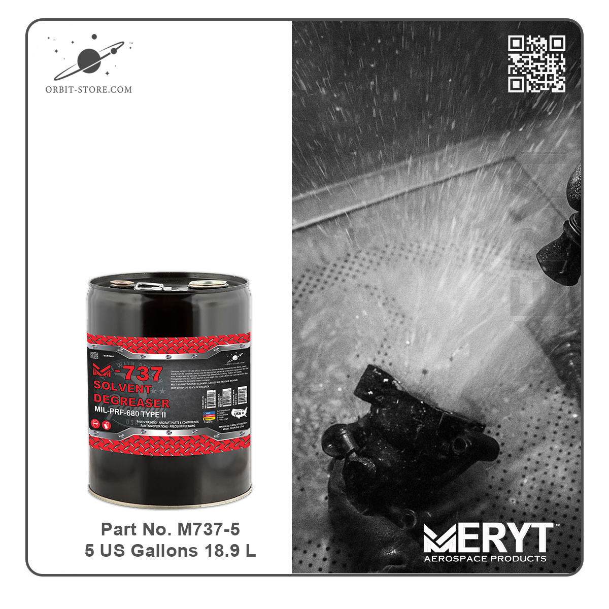 M737-5  DEGREASING SOLVENT MIL PRF 680 TYPE II  5 US Gallons 18.9 L