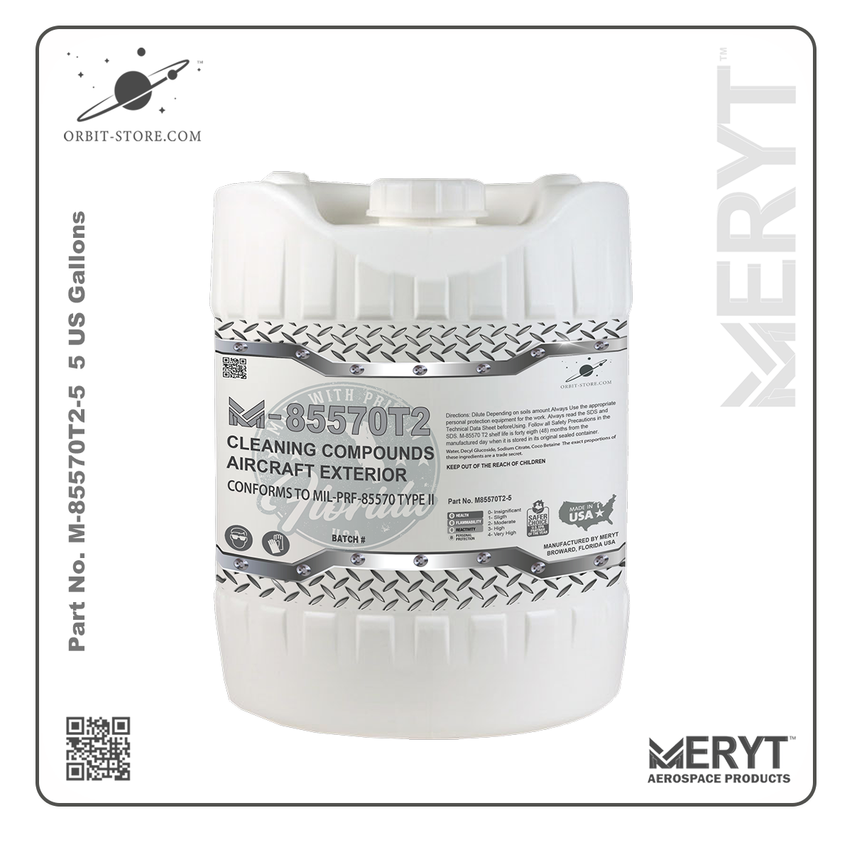 M85570T2-5  Aircraft Exterior Cleaning Compound - MIL-PRF-85570 TYPE II 5 US Gallons