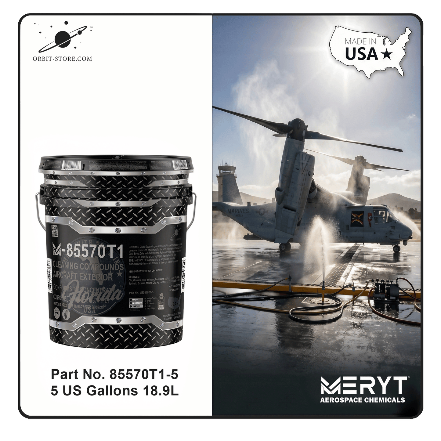 M85570T1-5  Aircraft Exterior Cleaning Compound - MIL-PRF-85570 TYPE I 5 US Gallons