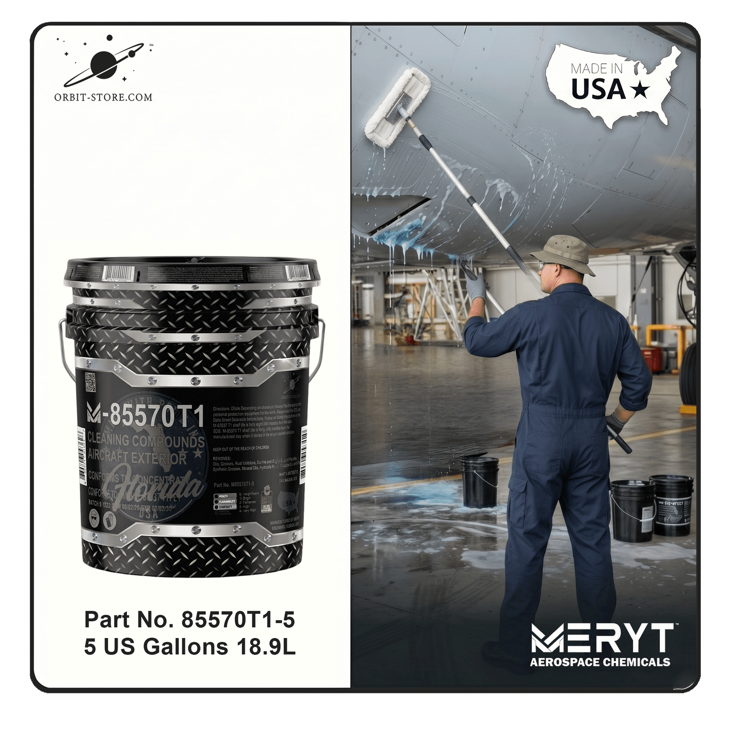 M85570T1-5  Aircraft Exterior Cleaning Compound - MIL-PRF-85570 TYPE I 5 US Gallons