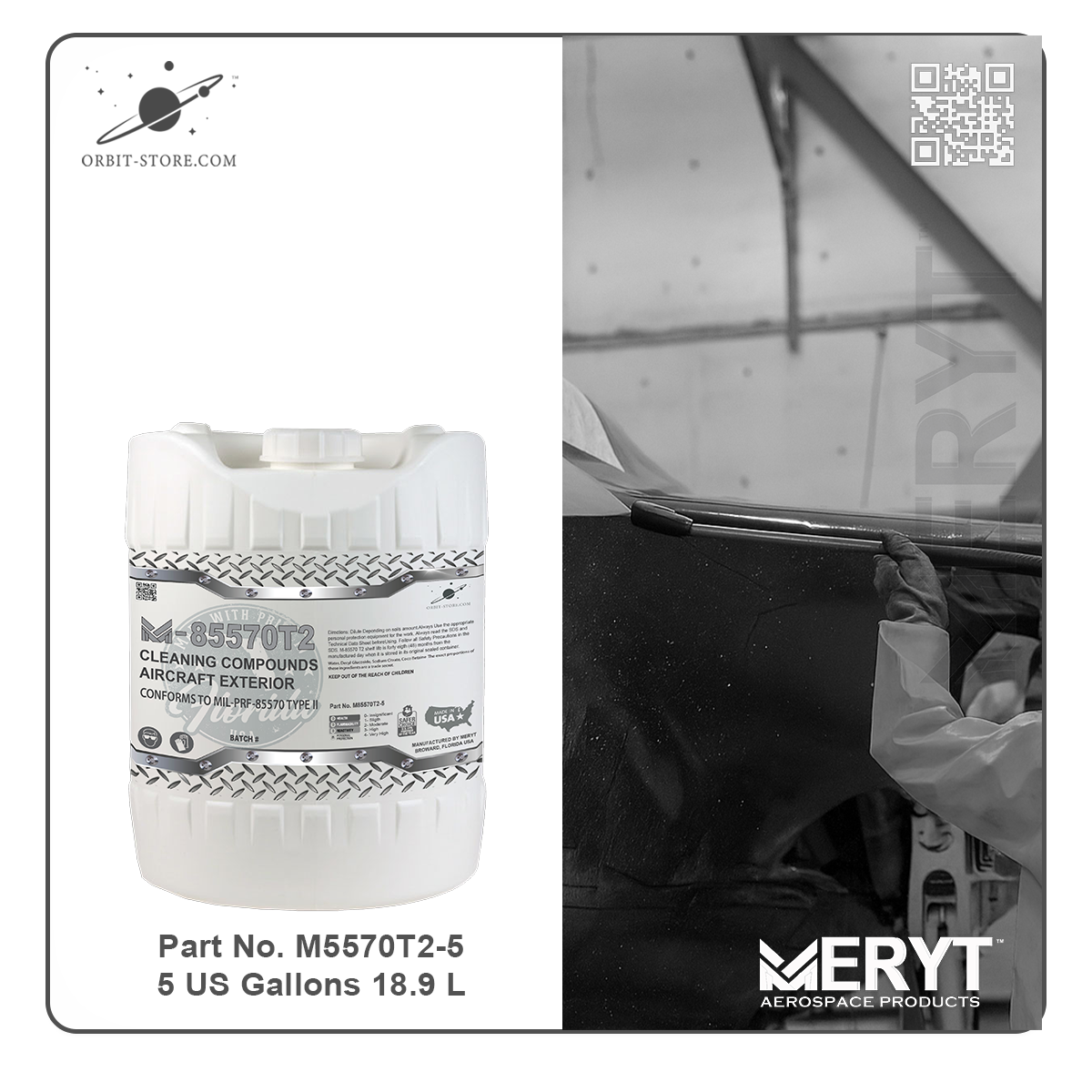 M85570T2-5  Aircraft Exterior Cleaning Compound - MIL-PRF-85570 TYPE II 5 US Gallons