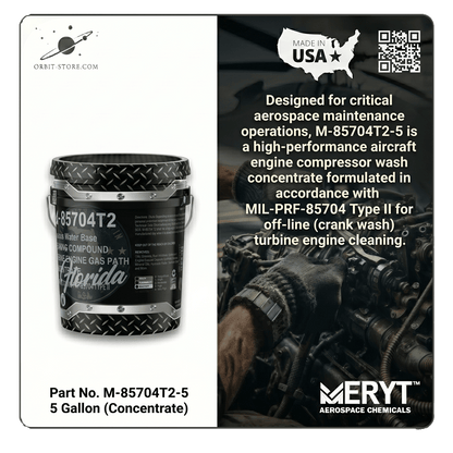 MIL-PRF-85704 Type II Aircraft Engine Compressor Wash – M-85704T2-5 Turbine Gas Path Cleaner (Concentrate)