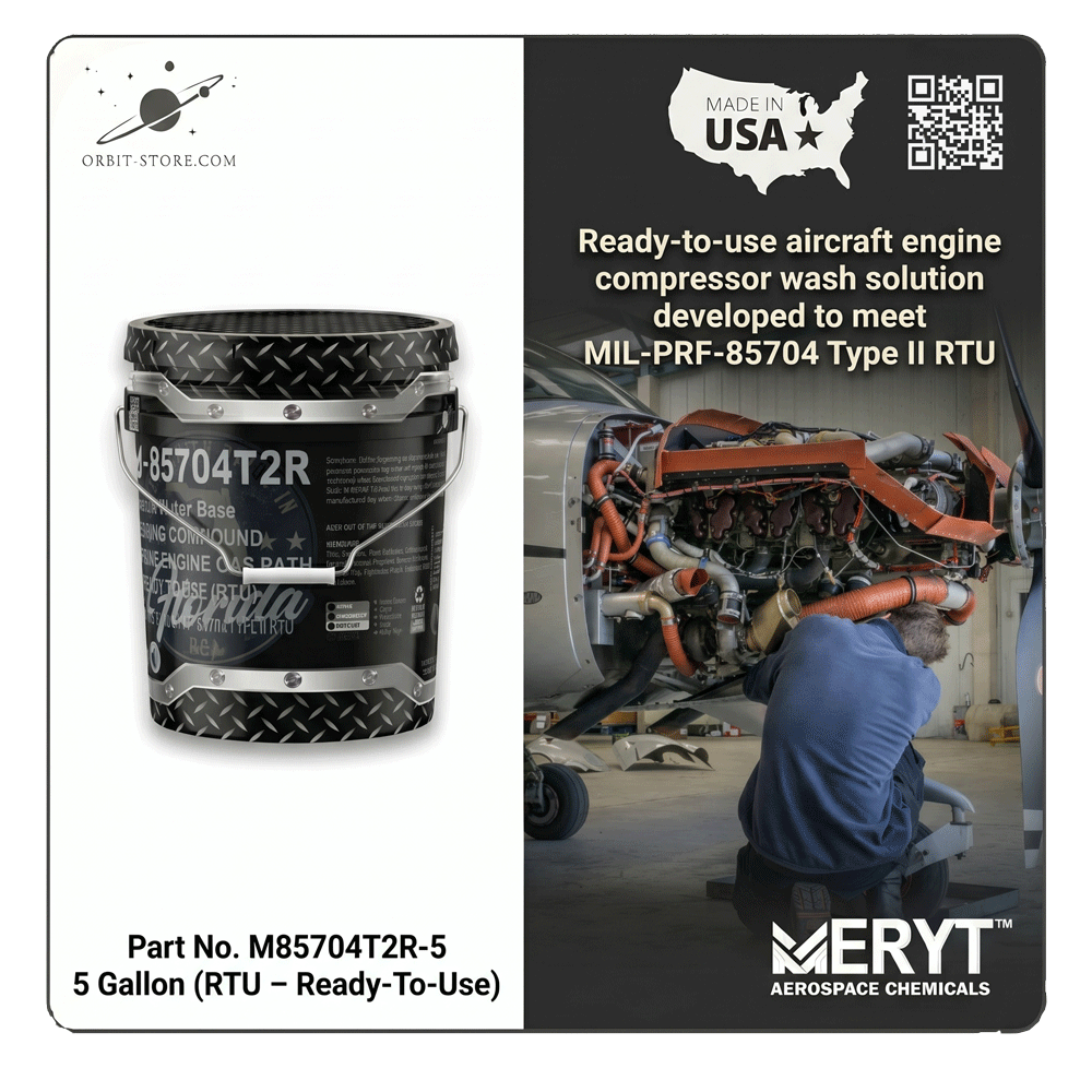 MIL-PRF-85704 Type II RTU Aircraft Engine Compressor Wash – M-85704T2R-5 Gas Path Cleaner Ready-To-Use