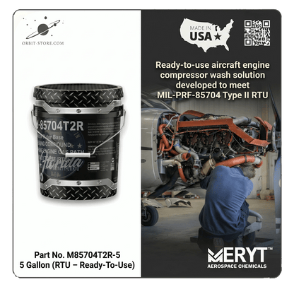 MIL-PRF-85704 Type II RTU Aircraft Engine Compressor Wash – M-85704T2R-5 Gas Path Cleaner Ready-To-Use