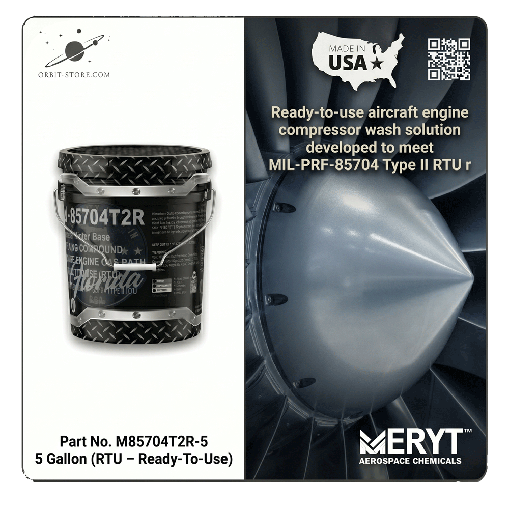 MIL-PRF-85704 Type II RTU Aircraft Engine Compressor Wash – M-85704T2R-5 Gas Path Cleaner Ready-To-Use