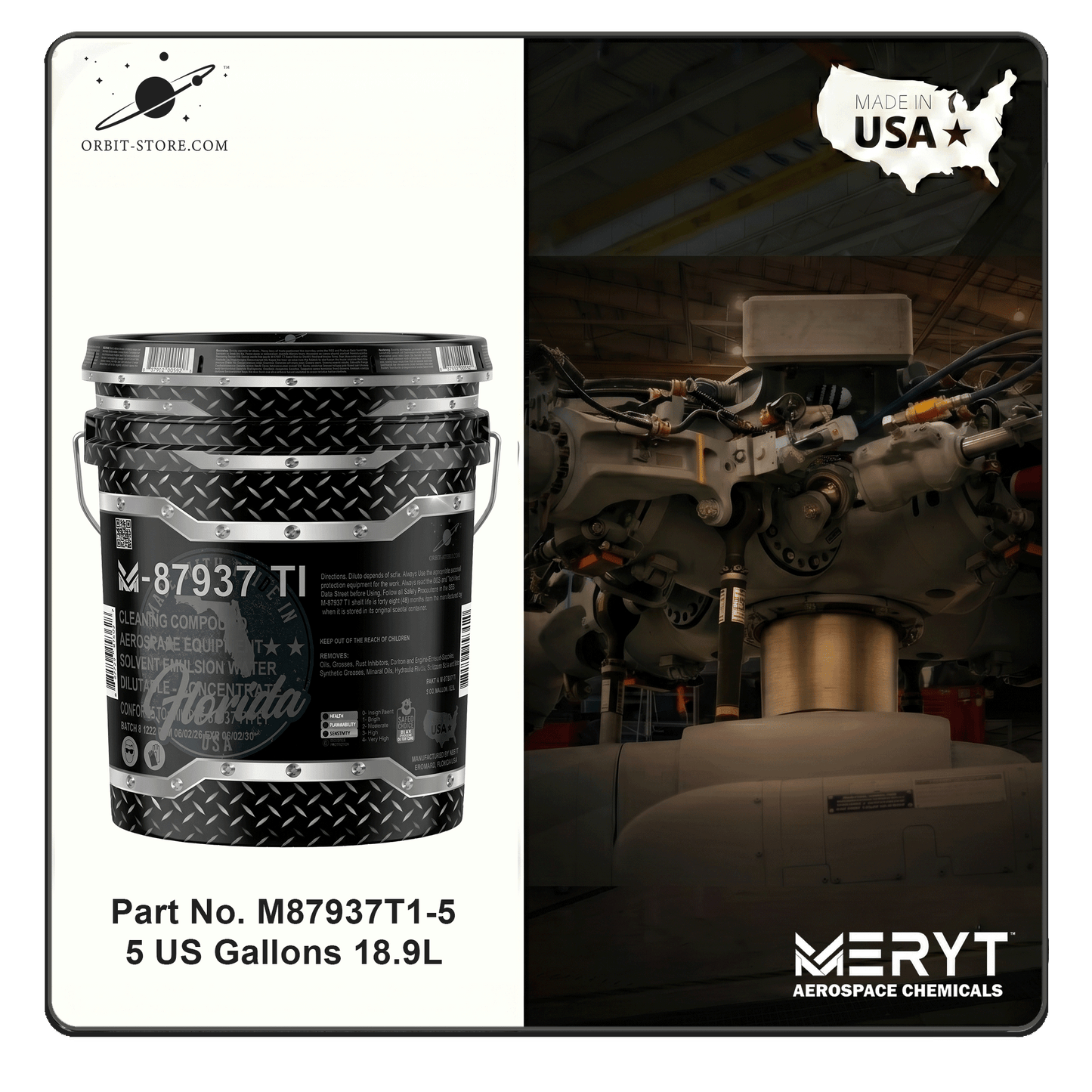 M87937T1-5   MIL-PRF-87937 Type I Solvent Emulsion Aircraft Cleaning Compound 5 Gallons