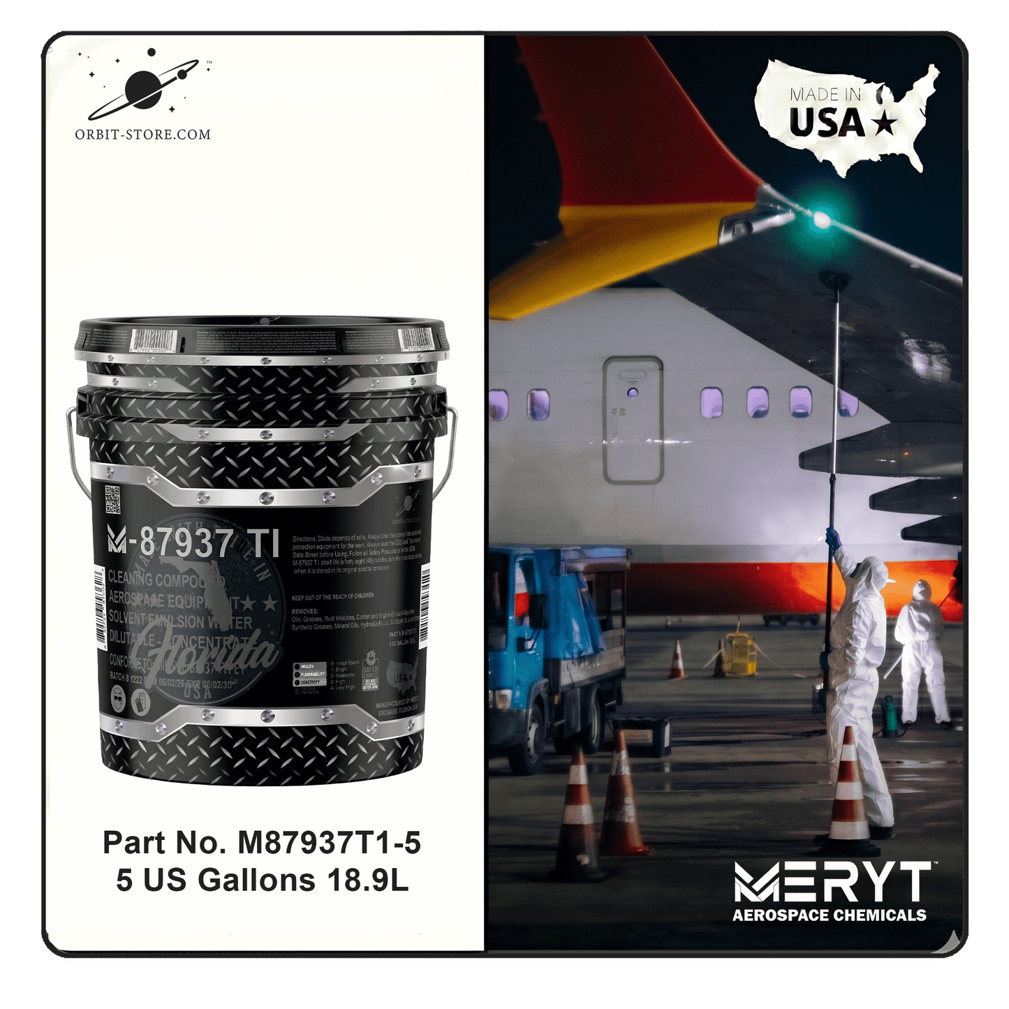 M87937T1-5   MIL-PRF-87937 Type I Solvent Emulsion Aircraft Cleaning Compound 5 Gallons