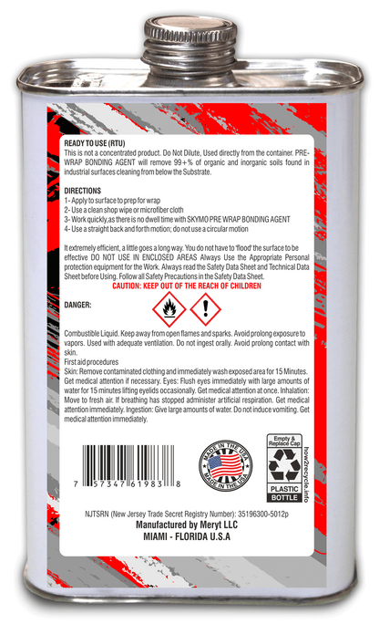 PRE WRAPBONDING AGENT Surface Cleaner  Part No. MBA16 16oz Metal Can