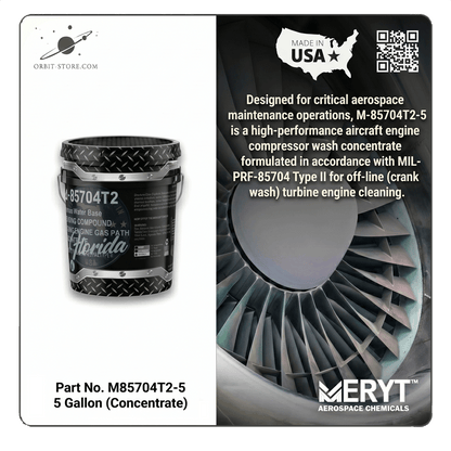 MIL-PRF-85704 Type II Aircraft Engine Compressor Wash – M-85704T2-5 Turbine Gas Path Cleaner (Concentrate)