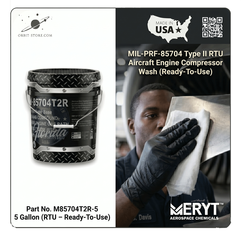 MIL-PRF-85704 Type II RTU Aircraft Engine Compressor Wash – M-85704T2R-5 Gas Path Cleaner Ready-To-Use