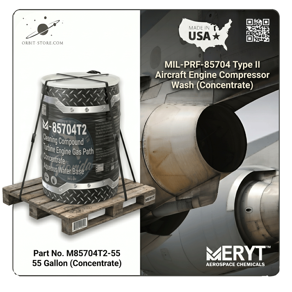 MIL-PRF-85704 Type II Aircraft Engine Compressor Wash – M-85704T2-55 Turbine Gas Path Cleaner (55 Gallon Drum)