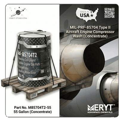 MIL-PRF-85704 Type II Aircraft Engine Compressor Wash – M-85704T2-55 Turbine Gas Path Cleaner (55 Gallon Drum)