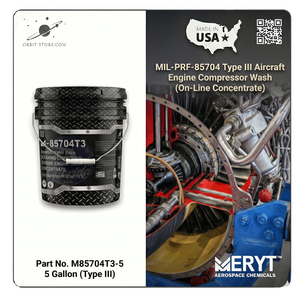 MIL-PRF-85704 Type III Aircraft Engine Compressor Wash – M-85704T3-5 On-Line Gas Path Cleaner (Concentrate)