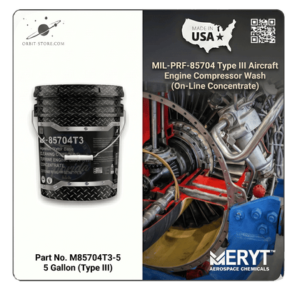 MIL-PRF-85704 Type III Aircraft Engine Compressor Wash – M-85704T3-5 On-Line Gas Path Cleaner (Concentrate)