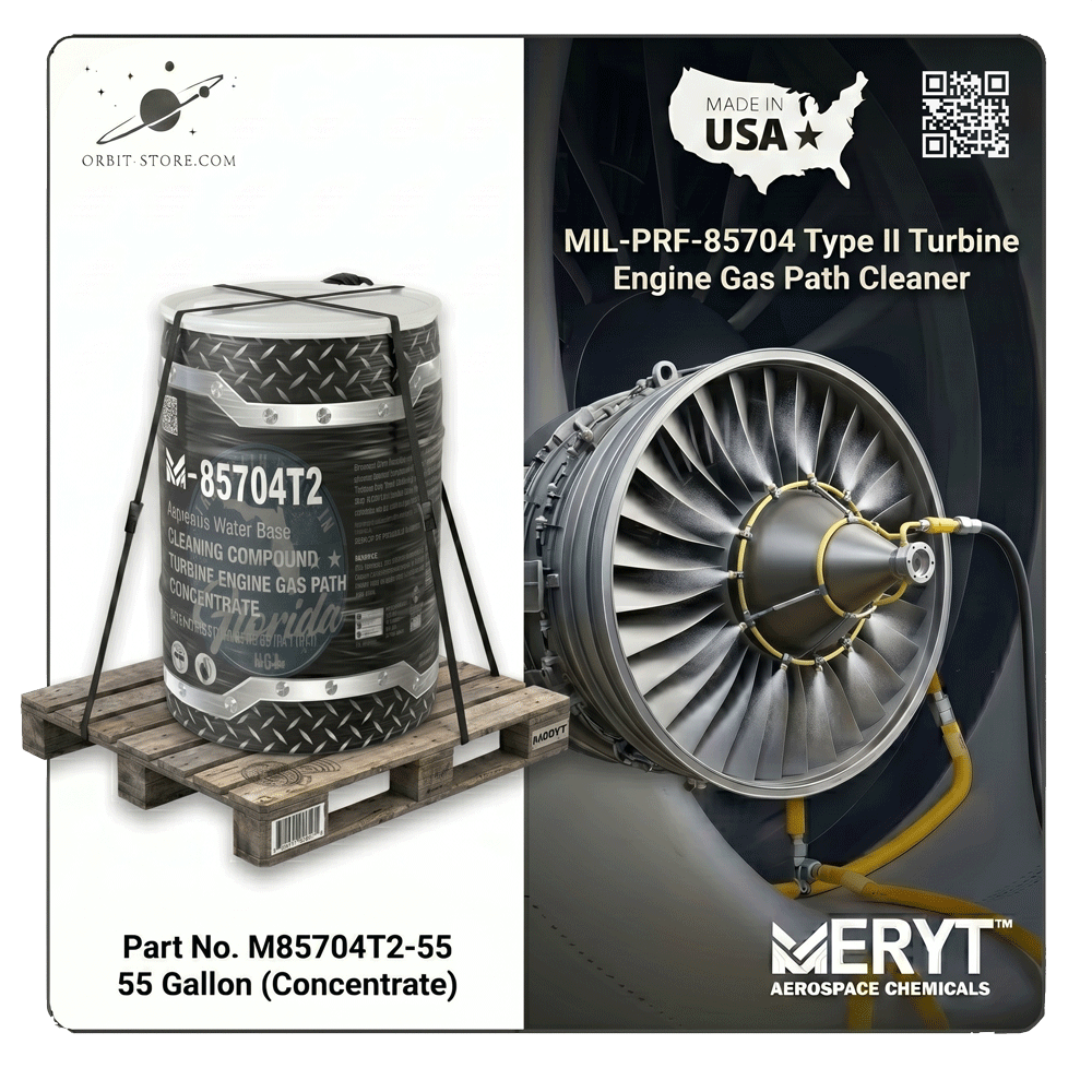 MIL-PRF-85704 Type II Aircraft Engine Compressor Wash – M-85704T2-55 Turbine Gas Path Cleaner (55 Gallon Drum)